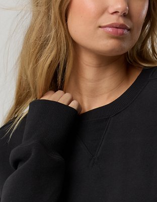 OFFLINE By Aerie Cloud Fleece Oversized Crewneck Sweatshirt - True Black