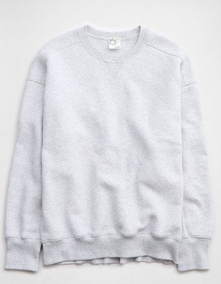 OFFLINE By Aerie Cloud Fleece Oversized Crewneck Sweatshirt - Light Heather Gray