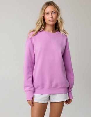 OFFLINE By Aerie Cloud Fleece Oversized Crewneck Sweatshirt - Planet Pink