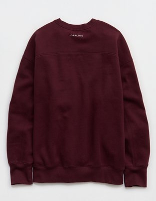 OFFLINE By Aerie Cloud Fleece Oversized Crewneck Sweatshirt - Royal Berry