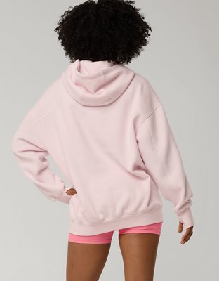 OFFLINE By Aerie Cloud Fleece Oversized Hoodie - Pink Petal