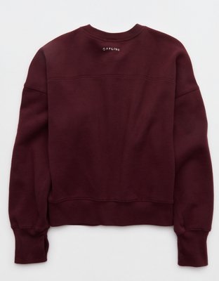 OFFLINE By Aerie Cloud Fleece Classic Crewneck Sweatshirt - Royal Berry