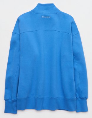 OFFLINE By Aerie Cloud Fleece Oversized Mockneck Sweatshirt - Rome Blue