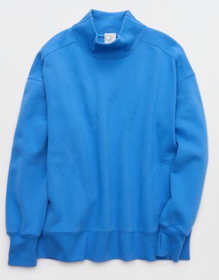 OFFLINE By Aerie Cloud Fleece Oversized Mockneck Sweatshirt - Rome Blue