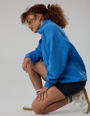 OFFLINE By Aerie Cloud Fleece Oversized Mockneck Sweatshirt - Rome Blue