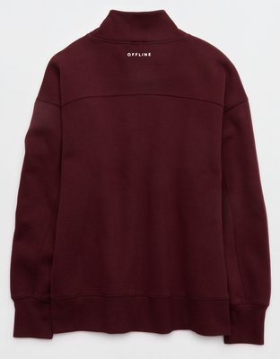 OFFLINE By Aerie Cloud Fleece Oversized Mockneck Sweatshirt - Royal Berry