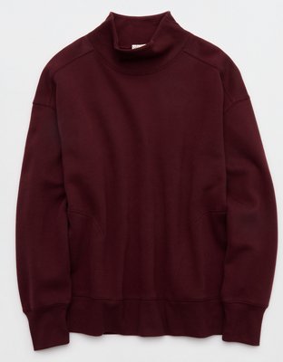 OFFLINE By Aerie Cloud Fleece Oversized Mockneck Sweatshirt - Royal Berry
