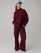 OFFLINE By Aerie Cloud Fleece Oversized Mockneck Sweatshirt - Royal Berry