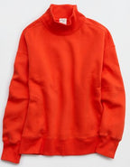OFFLINE By Aerie Cloud Fleece Oversized Mockneck Sweatshirt - Orange Flare