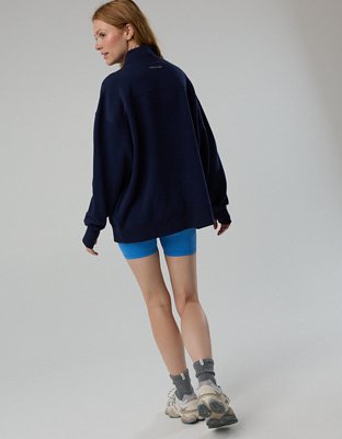 OFFLINE By Aerie Cloud Fleece Oversized Mockneck Sweatshirt - Royal Navy