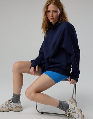 OFFLINE By Aerie Cloud Fleece Oversized Mockneck Sweatshirt - Royal Navy