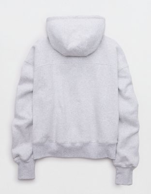 OFFLINE By Aerie Cloud Fleece Classic Full Zip Sweatshirt - Light Heather Gray