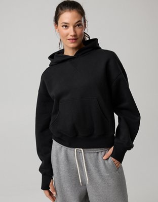 OFFLINE By Aerie Cloud Fleece Classic Length Hoodie - True Black