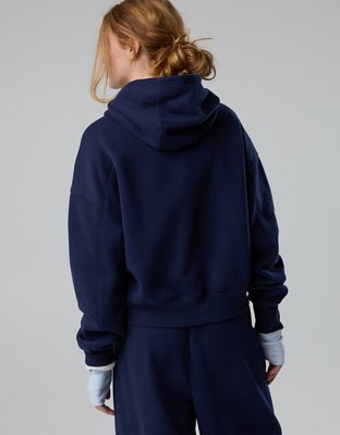 OFFLINE By Aerie Cloud Fleece Classic Length Hoodie - Classic Navy
