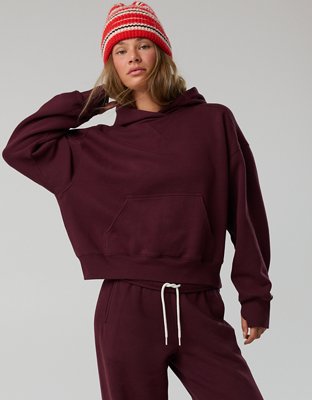 OFFLINE By Aerie Cloud Fleece Classic Length Hoodie - Royal Berry