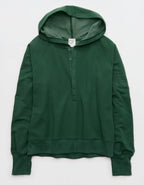 OFFLINE By Aerie OTT Henley Hoodie - Rugged Green