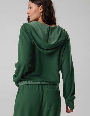 OFFLINE By Aerie OTT Henley Hoodie - Rugged Green