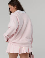 OFFLINE By Aerie Cloud Fleece Polo Sweatshirt - Pink Petal