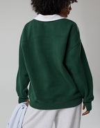 OFFLINE By Aerie Cloud Fleece Polo Sweatshirt - Rugged Green