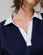 OFFLINE By Aerie Cloud Fleece Polo Sweatshirt - Royal Navy