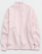 OFFLINE By Aerie Cloud Fleece Oversized Mockneck Sweatshirt - Pink Petal