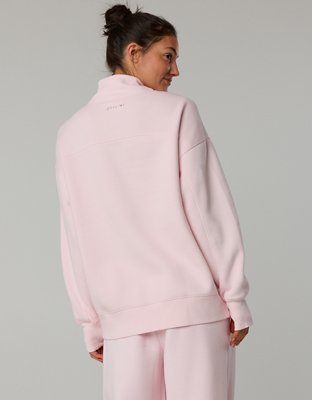 OFFLINE By Aerie Cloud Fleece Oversized Mockneck Sweatshirt - Pink Petal