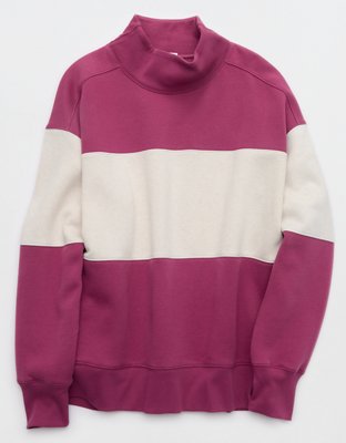 OFFLINE By Aerie Cloud Fleece Oversized Mockneck Sweatshirt - Autumn Jam