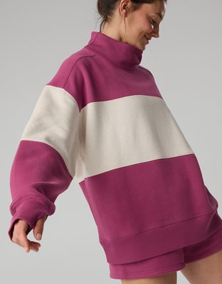 OFFLINE By Aerie Cloud Fleece Oversized Mockneck Sweatshirt - Autumn Jam