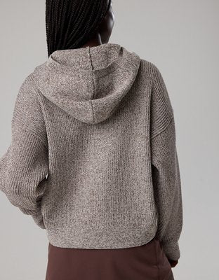 OFFLINE By Aerie Sweater Hoodie - Heathered Taupe