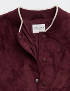 OFFLINE By Aerie Suede Bomber Jacket - Royal Berry