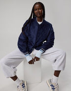 OFFLINE By Aerie Suede Bomber Jacket - Royal Navy