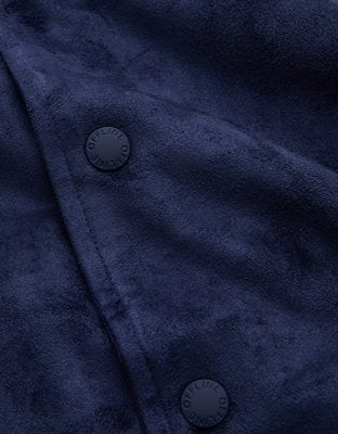OFFLINE By Aerie Suede Bomber Jacket - Royal Navy