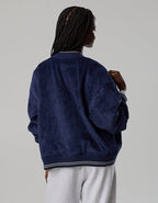 OFFLINE By Aerie Suede Bomber Jacket - Royal Navy