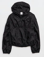 OFFLINE By Aerie Ruched Nylon Quarter Zip - True Black