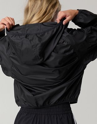 OFFLINE By Aerie Ruched Nylon Quarter Zip - True Black