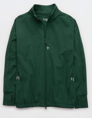 OFFLINE By Aerie The Hugger Oversized Full Zip Jacket - Rugged Green
