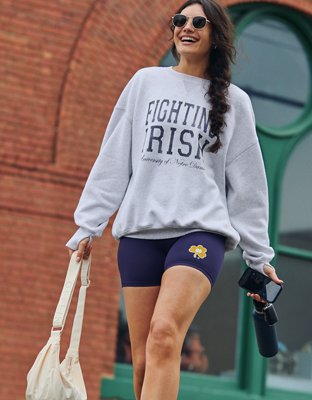 Notre Dame Fighting Irish OFFLINE By Aerie Crewneck - Light Faded Gray