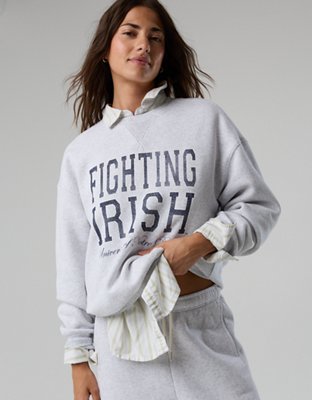 Notre Dame Fighting Irish OFFLINE By Aerie Crewneck - Light Faded Gray