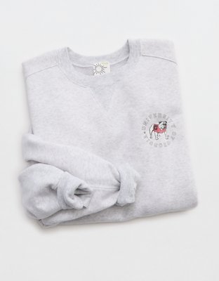 Georgia Bulldogs OFFLINE By Aerie Crewneck - Light Heather Gray