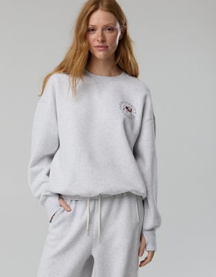 Georgia Bulldogs OFFLINE By Aerie Crewneck - Light Heather Gray