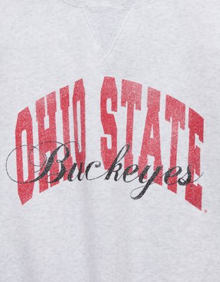 Ohio State Buckeyes OFFLINE By Aerie Crewneck - Light Heather Gray