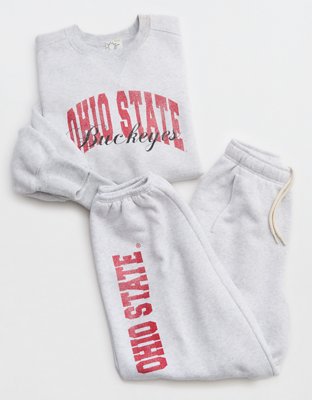 Ohio State Buckeyes OFFLINE By Aerie Crewneck - Light Heather Gray