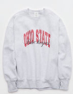 Ohio State Buckeyes OFFLINE By Aerie Crewneck - Light Heather Gray