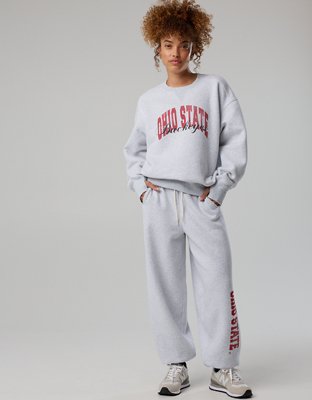 Ohio State Buckeyes OFFLINE By Aerie Crewneck - Light Heather Gray