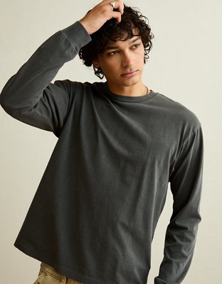 AE Vintage Relaxed Fit Long-Sleeve T-Shirt - Washed Black