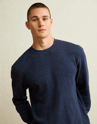 AE Standard Fit Cozy Thermal Shirt - Navy