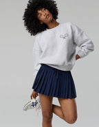 OFFLINE By Aerie x USTA Foundation Cloud Fleece Crewneck Sweatshirt - Light Heather Gray
