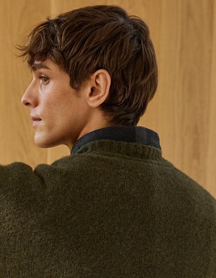AE77 Premium Alpaca-Blend Sweater - Olive