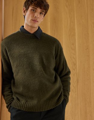 AE77 Premium Alpaca-Blend Sweater - Olive