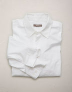 AE77 Premium Relaxed Striped Poplin Button-Up Shirt - White
